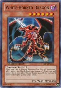 White-Horned Dragon GLD4-EN014 card from Gold Series 4: Pyramids Edition