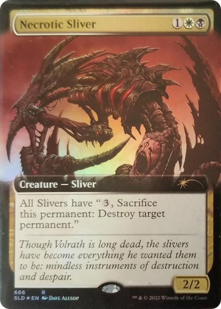 Necrotic Sliver (Extended Art) 666 card from Secret Lair Drop Series