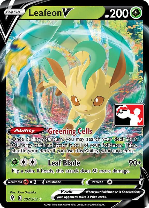 Leafeon V 007/203 card from Prize Pack Series Cards