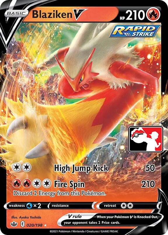Blaziken V 020/198 card from Prize Pack Series Cards