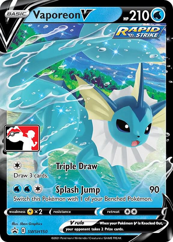 Vaporeon V SWSH150 card from Prize Pack Series Cards
