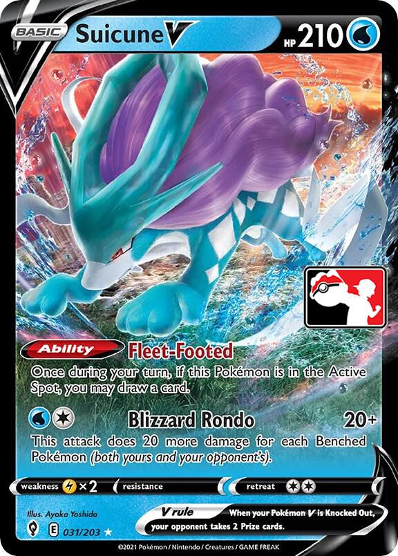 Suicune V 031/203 card from Prize Pack Series Cards