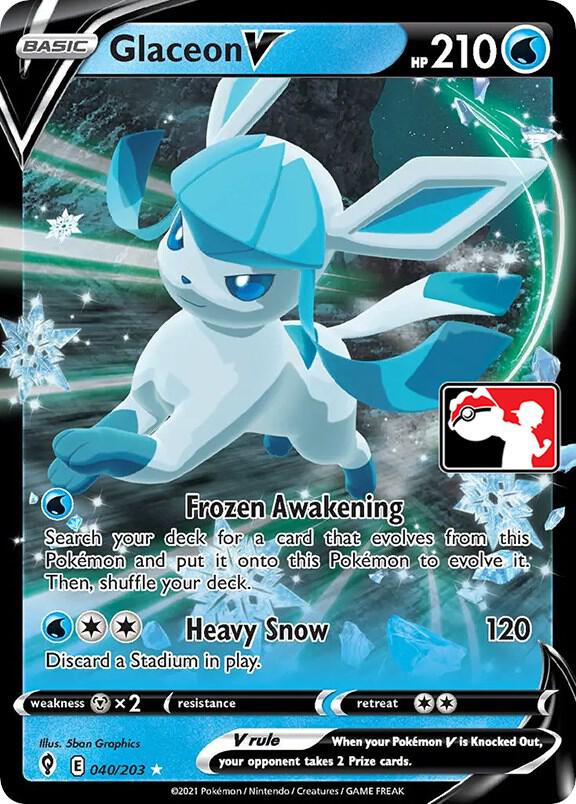 Glaceon V 040/203 card from Prize Pack Series Cards
