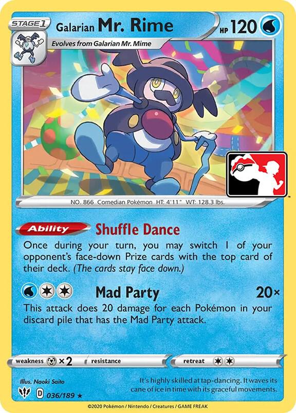 Galarian Mr. Rime 036/189 card from Prize Pack Series Cards