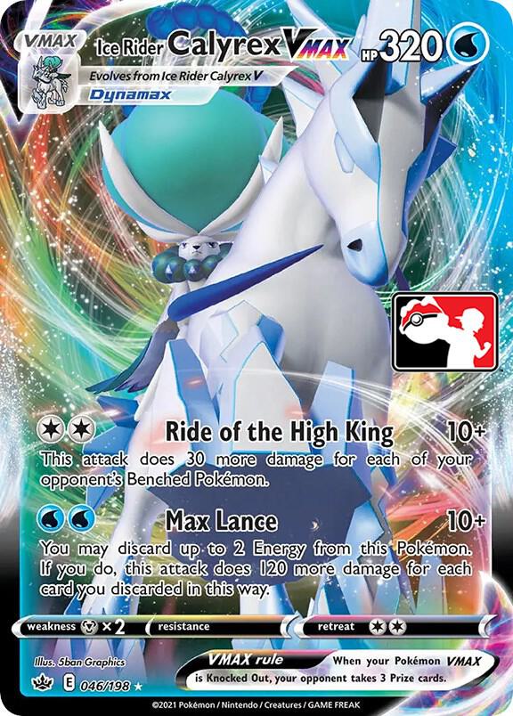 Ice Rider Calyrex VMAX 046/198 card from Prize Pack Series Cards
