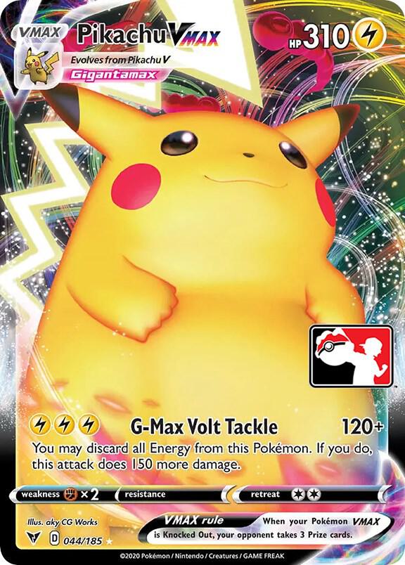 Pikachu VMAX 044/185 card from Prize Pack Series Cards