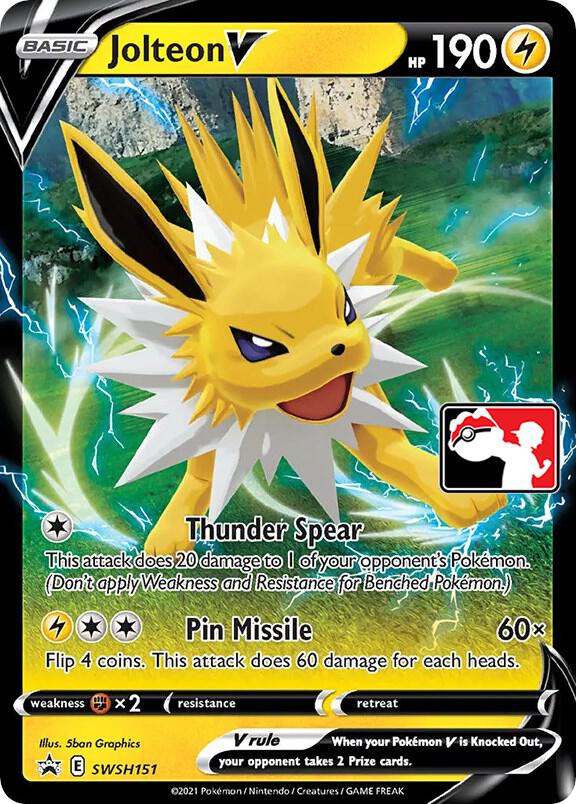 Jolteon V SWSH151 card from Prize Pack Series Cards