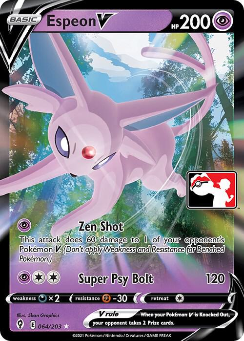 Espeon V 064/203 card from Prize Pack Series Cards