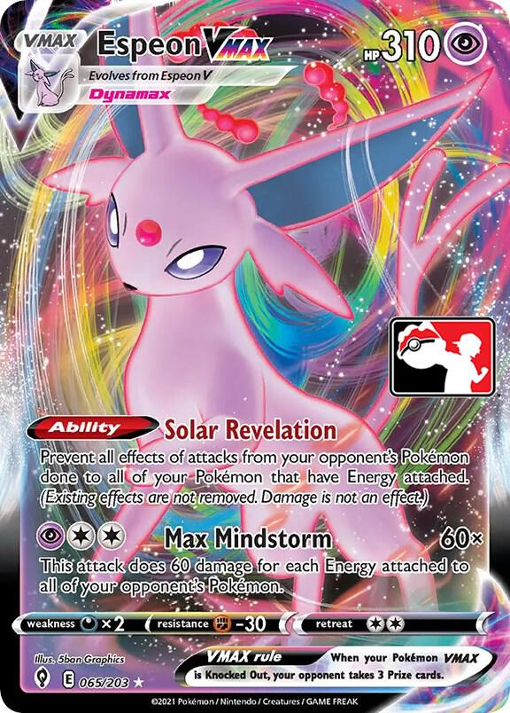 Espeon VMAX 065/203 card from Prize Pack Series Cards