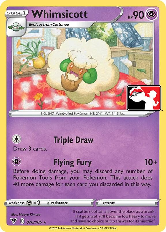 Whimsicott 076/185 card from Prize Pack Series Cards