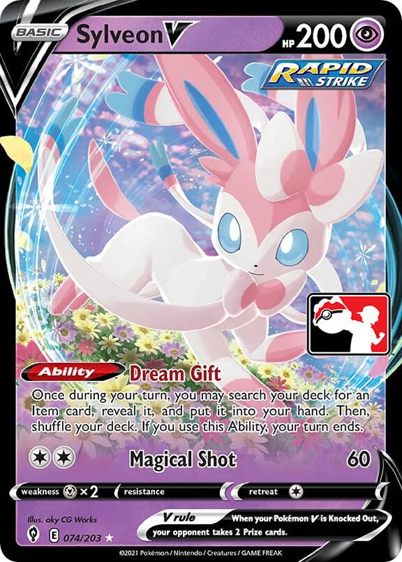 Sylveon V 074/203 card from Prize Pack Series Cards