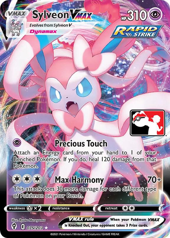 Sylveon VMAX 075/203 card from Prize Pack Series Cards