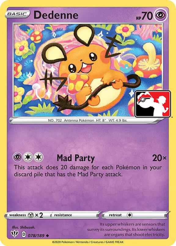 Dedenne 078/189 card from Prize Pack Series Cards