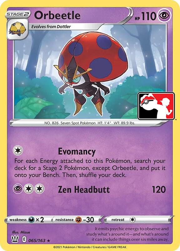 Orbeetle 065/163 card from Prize Pack Series Cards