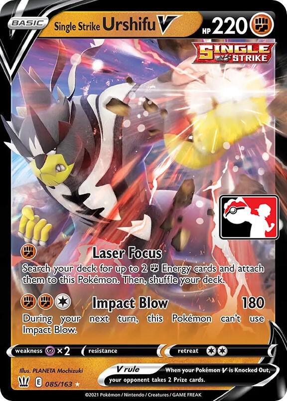 Single Strike Urshifu V 085/163 card from Prize Pack Series Cards