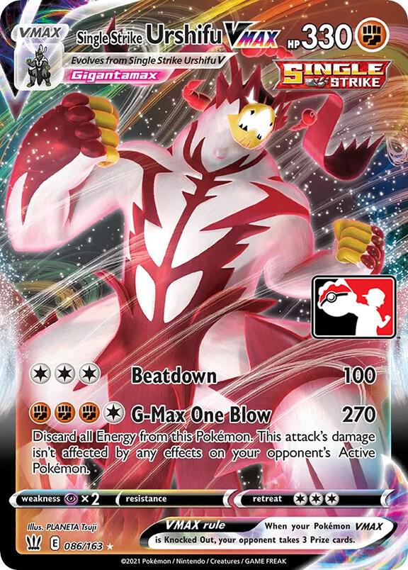 Single Strike Urshifu VMAX 086/163 card from Prize Pack Series Cards