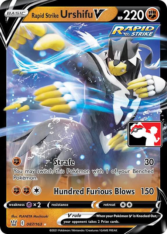 Rapid Strike Urshifu V 087/163 card from Prize Pack Series Cards