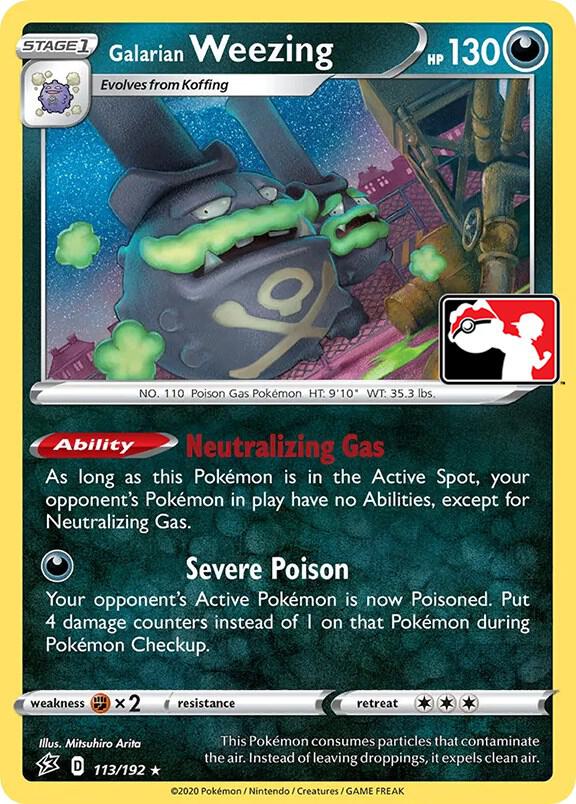 Galarian Weezing 113/192 card from Prize Pack Series Cards