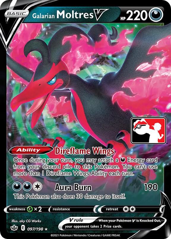 Galarian Moltres V 097/198 card from Prize Pack Series Cards