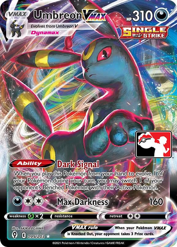 Umbreon VMAX 095/203 card from Prize Pack Series Cards