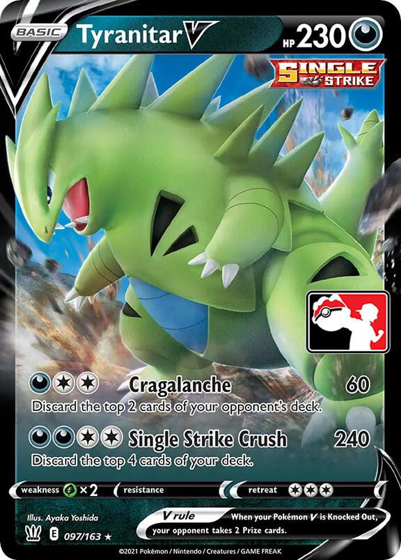 Tyranitar V 097/163 card from Prize Pack Series Cards