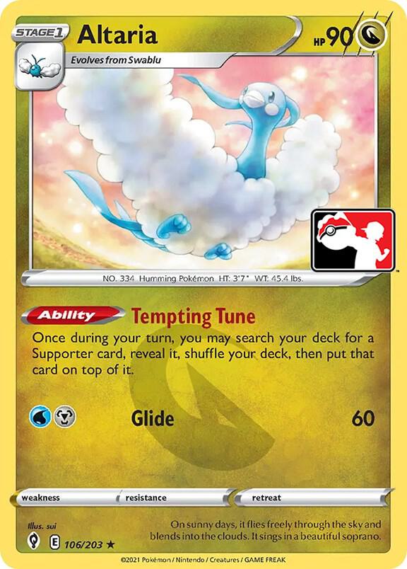 Altaria 106/203 card from Prize Pack Series Cards