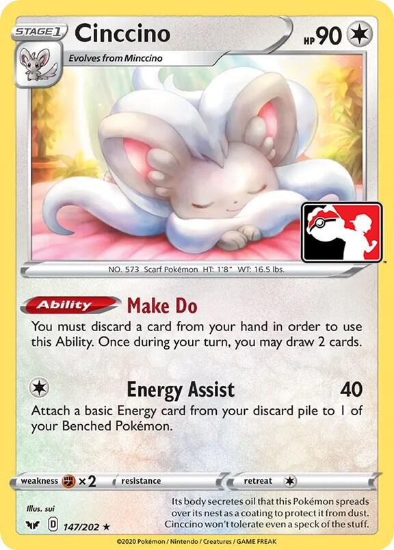 Cinccino 147/202 card from Prize Pack Series Cards