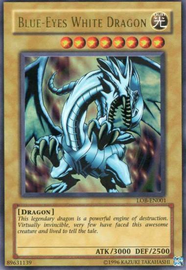 Blue-Eyes White Dragon LOB-EN001 card from Legend of Blue Eyes White Dragon (Worldwide English)