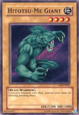 Hitotsu-Me Giant LOB-EN002 card from Legend of Blue Eyes White Dragon (Worldwide English)