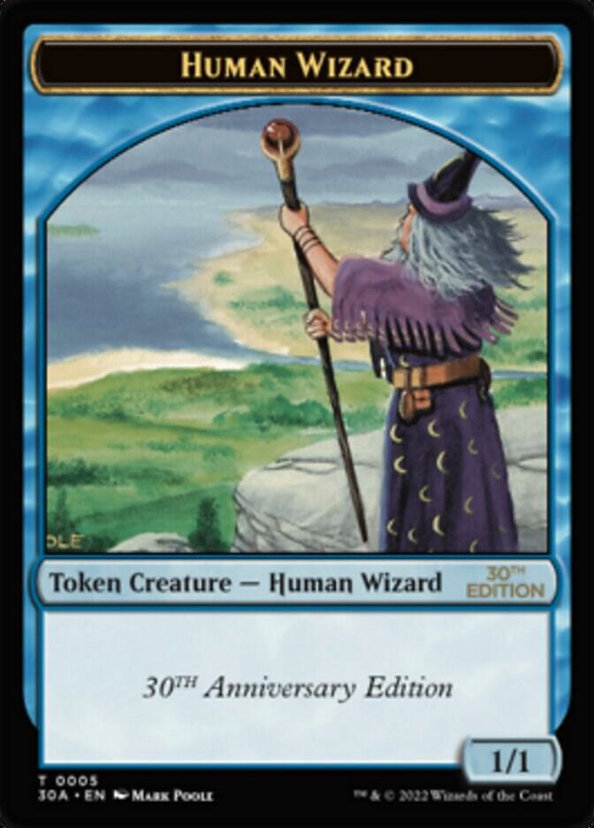 Human Wizard Token 5 card from 30th Anniversary Edition