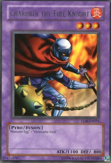 Charubin the Fire Knight LOB-EN015 card from Legend of Blue Eyes White Dragon (Worldwide English)