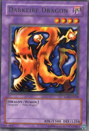 Darkfire Dragon LOB-EN019 card from Legend of Blue Eyes White Dragon (Worldwide English)