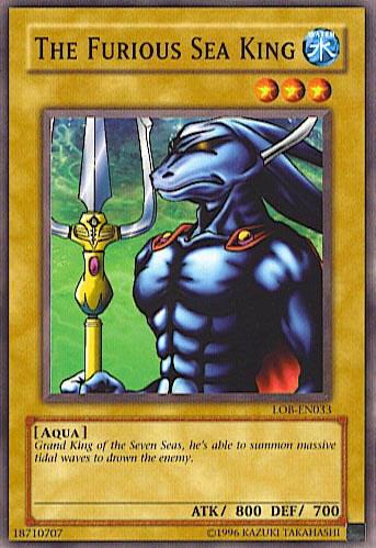 The Furious Sea King LOB-EN033 card from Legend of Blue Eyes White Dragon (Worldwide English)
