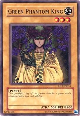 Green Phantom King LOB-EN034 card from Legend of Blue Eyes White Dragon (Worldwide English)