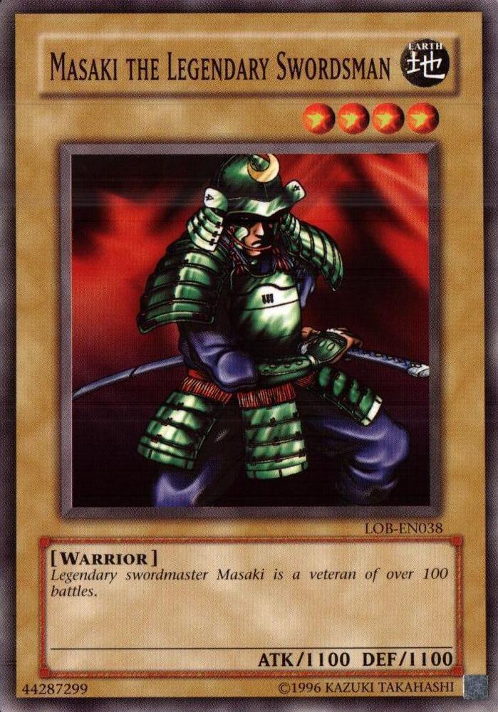 Masaki the Legendary Swordsman LOB-EN038 card from Legend of Blue Eyes White Dragon (Worldwide English)