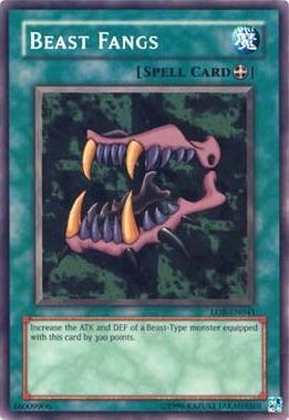 Beast Fangs LOB-EN041 card from Legend of Blue Eyes White Dragon (Worldwide English)