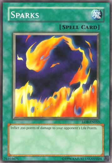Sparks LOB-EN055 card from Legend of Blue Eyes White Dragon (Worldwide English)