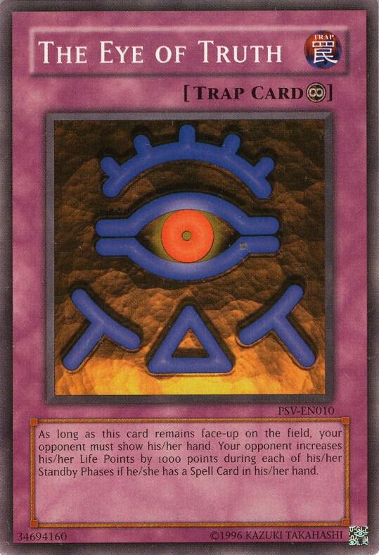 The Eye of Truth PSV-EN010 card from Pharaoh's Servant (Worldwide English)