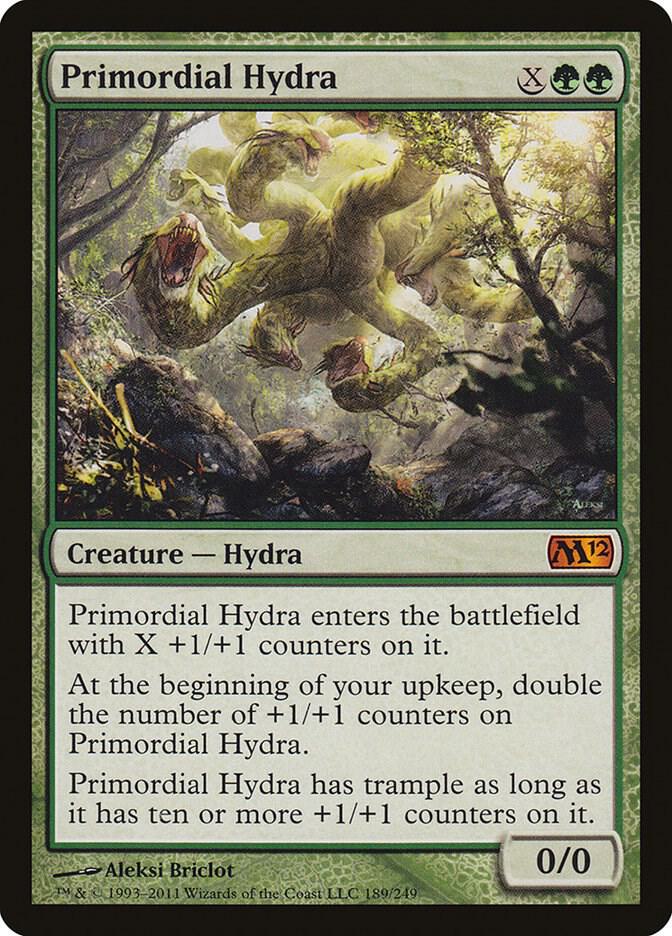 Primordial Hydra 189 card from Magic 2012 (M12)