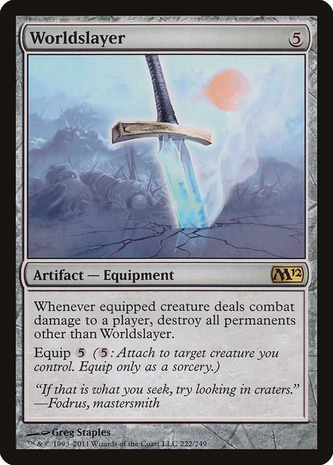 Worldslayer 222 card from Magic 2012 (M12)