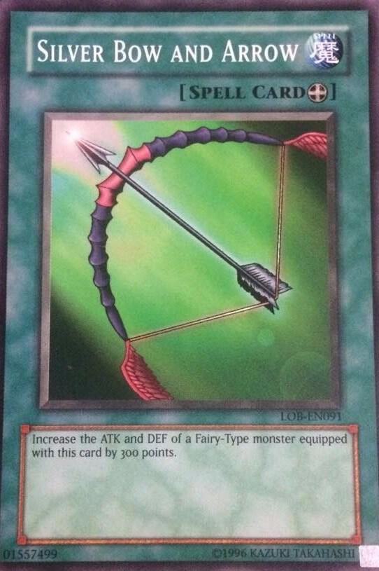 Silver Bow and Arrow LOB-EN091 card from Legend of Blue Eyes White Dragon (Worldwide English)