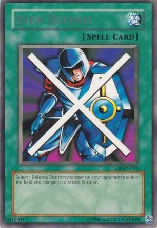 Stop Defense LOB-EN095 card from Legend of Blue Eyes White Dragon (Worldwide English)