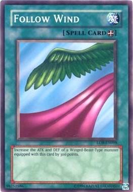 Follow Wind LOB-EN098 card from Legend of Blue Eyes White Dragon (Worldwide English)