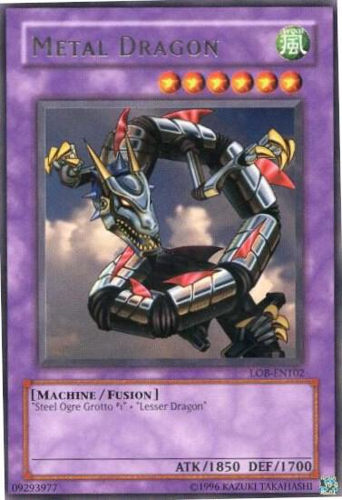 Metal Dragon LOB-EN102 card from Legend of Blue Eyes White Dragon (Worldwide English)