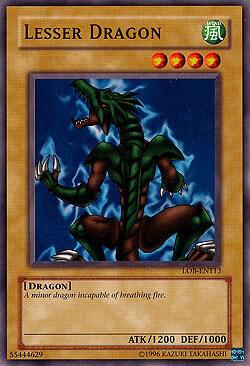 Lesser Dragon LOB-EN113 card from Legend of Blue Eyes White Dragon (Worldwide English)