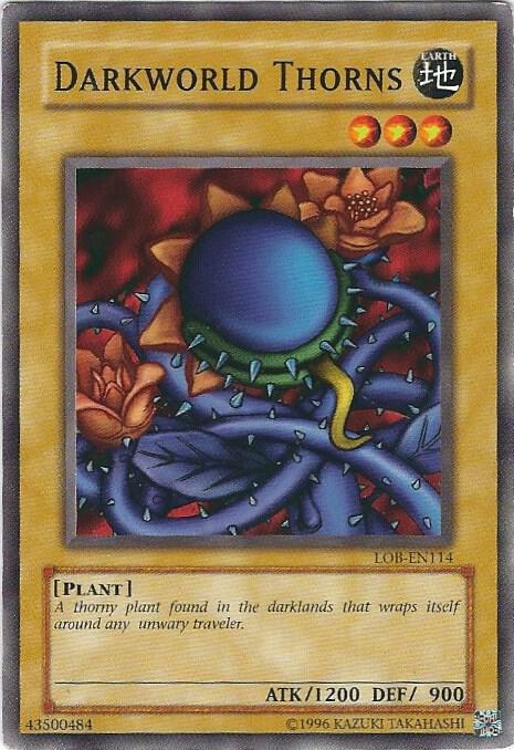 Darkworld Thorns LOB-EN114 card from Legend of Blue Eyes White Dragon (Worldwide English)