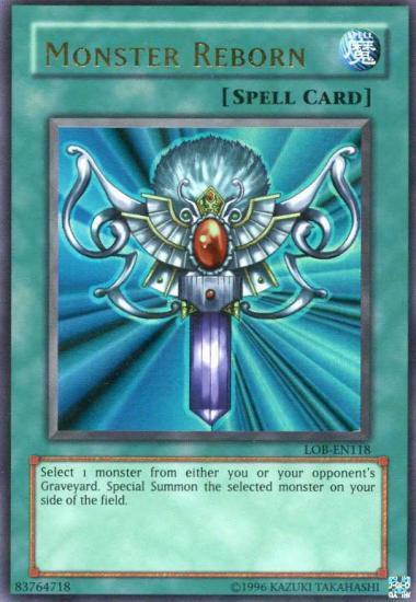 Monster Reborn LOB-EN118 card from Legend of Blue Eyes White Dragon (Worldwide English)
