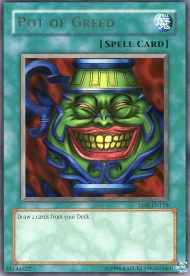Pot of Greed LOB-EN119 card from Legend of Blue Eyes White Dragon (Worldwide English)