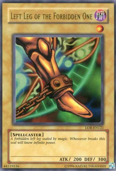 Left Leg of the Forbidden One LOB-EN121 card from Legend of Blue Eyes White Dragon (Worldwide English)