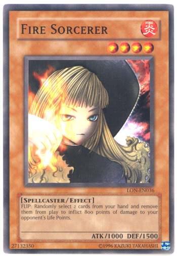 Fire Sorcerer LON-EN036 card from Labyrinth of Nightmare (Worldwide English)